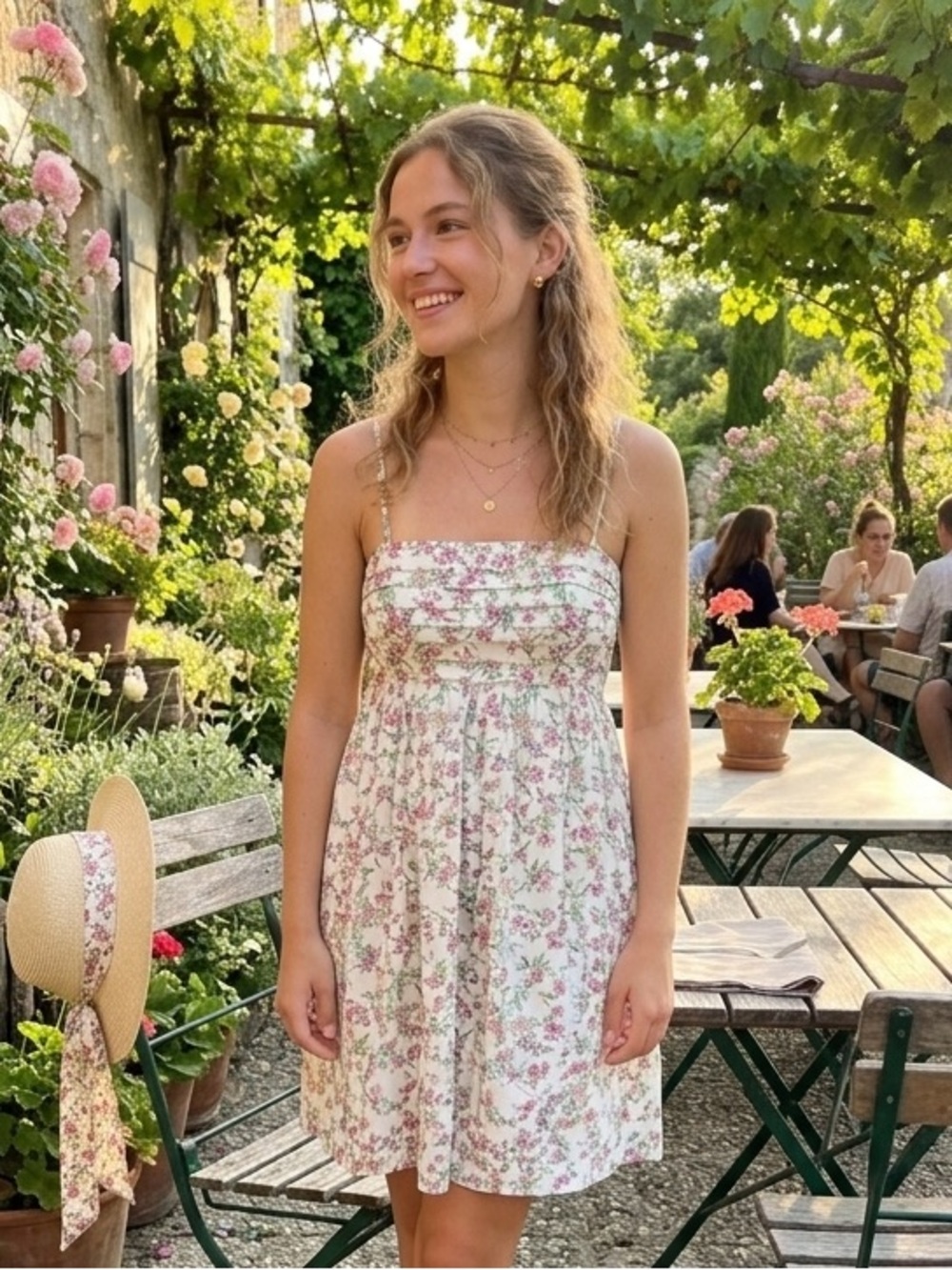 NWT 100% cotton Pink and Green Floral Dress